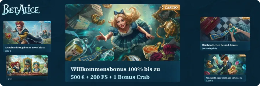 BetAlice Casino Bonus & Aktionen