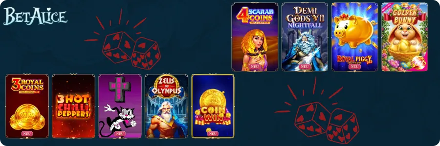 BetAlice Spieleangebot