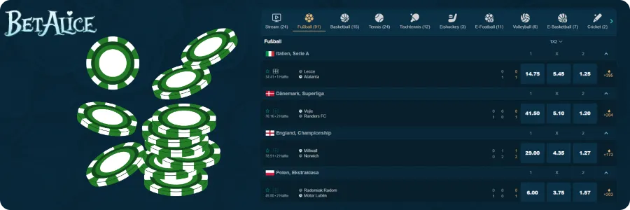 BetAlice Casino Sportwetten